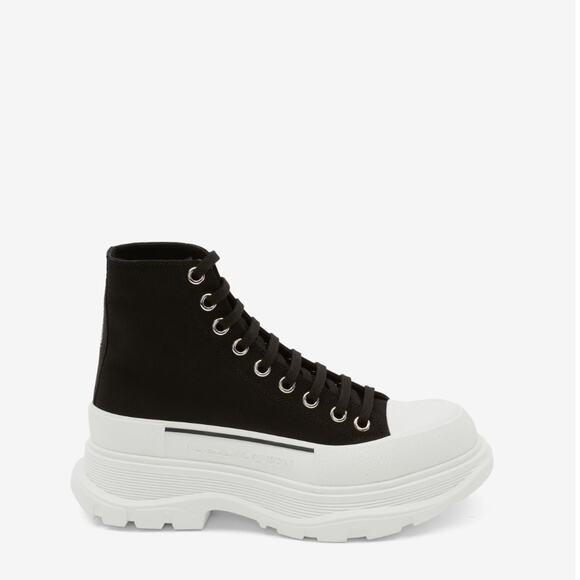 ALEXANDER MCQUEEN Tread Slick Boot Platform Chunky Black White Sz 42 / 9 - Picture 1 of 12